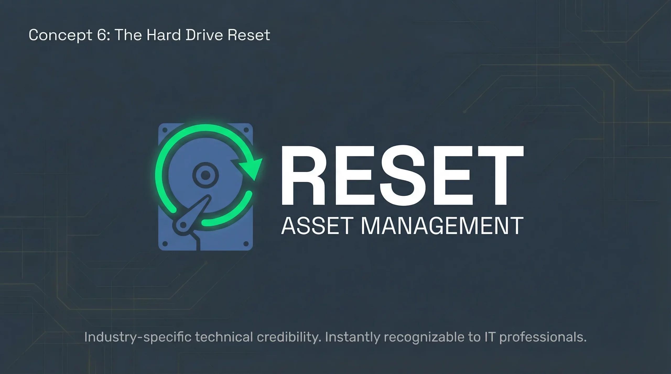 Konzept eines Logos für Reset Asset Management